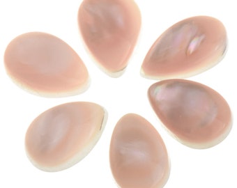 Pink Shell Cabochons Pear Shape 6mm x 9mm 0075 - Indian Jewelry Supplies