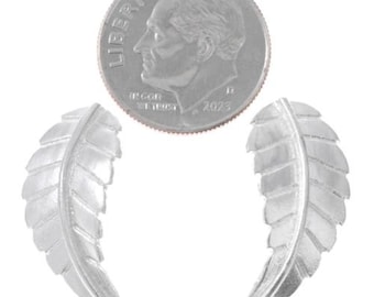 Sterling Silver Wide Leaf Pair Left Right Set 7/8" Long 6272 - Indian Jewelry Supplies