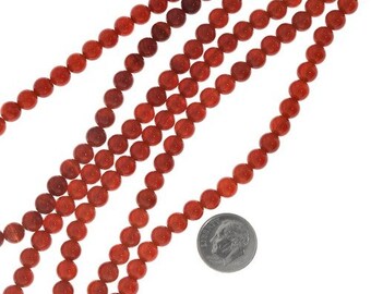 Carnelian Beads 6mm Round Bead Strand 0328