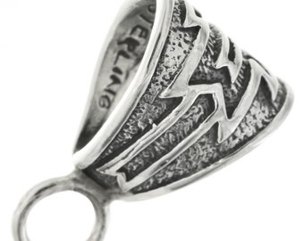 Southwestern Sterling Silver Pendant Bail 1/2&quot; wide 6118