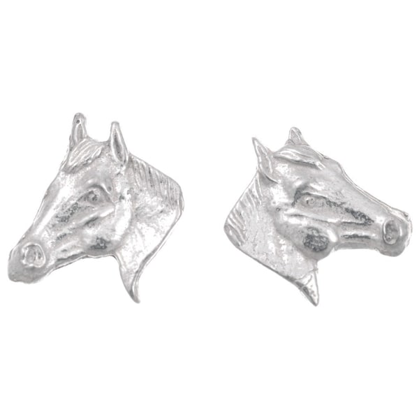 Horse Head Sterling Silver Jewelry Part Left and Right Pair 11mm 6214