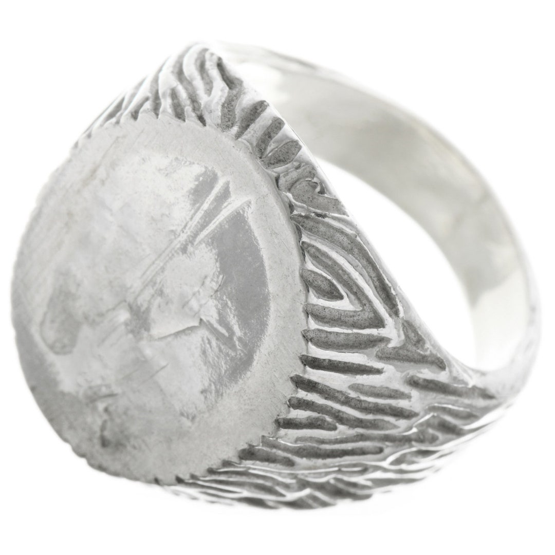 Navajo Groove Pattern Silver Ring Shank 6326 - Indian Jewelry