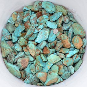 Turquoise Rough Nuggets Blue Alacran Medium One Pound Lot 0081