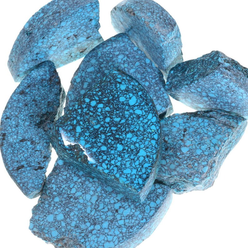 Lander Blue Spiderweb Turquoise Gibbsite Rough 0022 Etsy