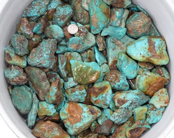 High Grade Turquoise Rough Sonora Nuggets Caramel Matrix One Pound Lot 0085