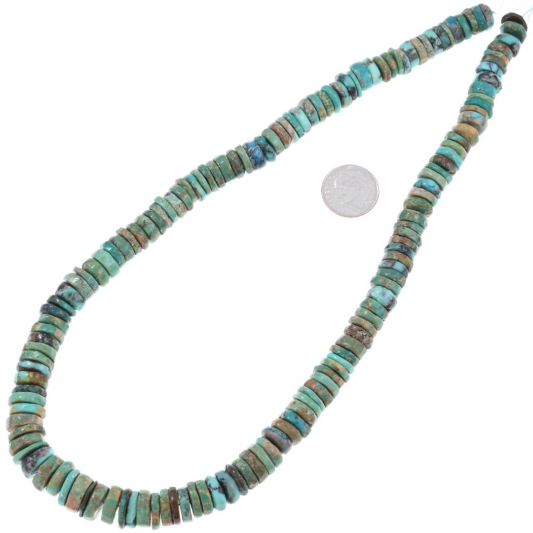 Cut Turquoise Disc Slightly Graduated Patagonia Turquoise Disc Beads Color Mix 8mm to 12mm ...