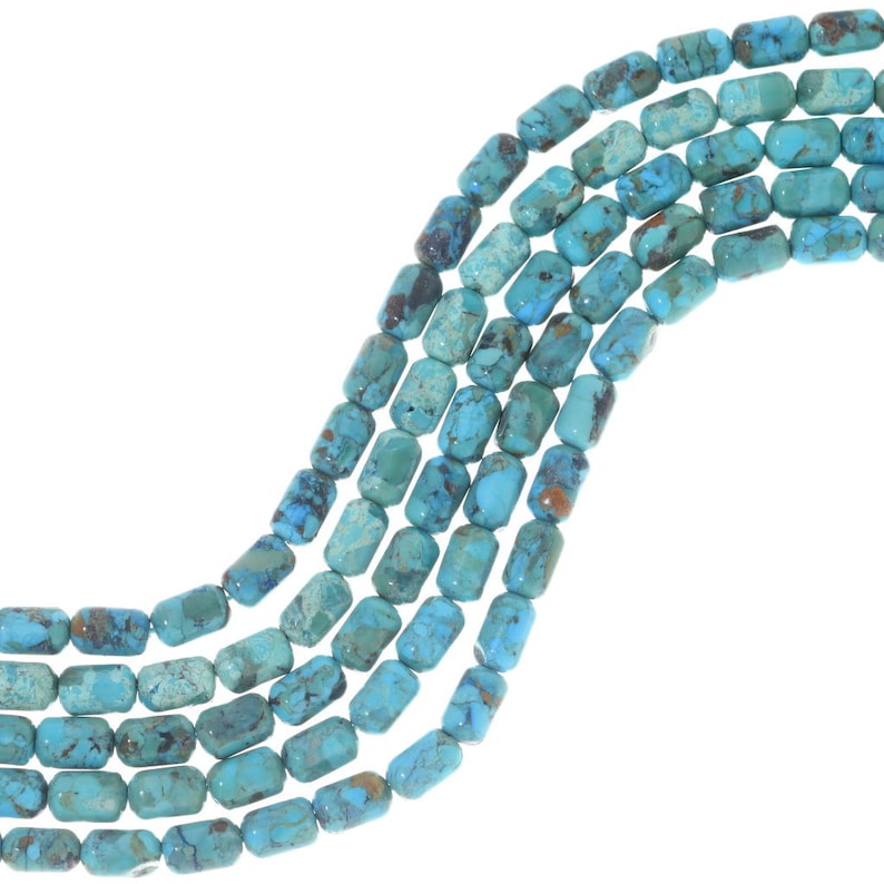 Indian Jewelry Supplies Turquoise Barrel Beads 16 Inch Strand 6mm x 8mm 5153