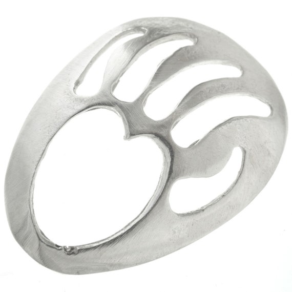 Bear Paw Shadowbox Frame Cast Sterling Silver Left 6122 - Indian Jewelry Supplies