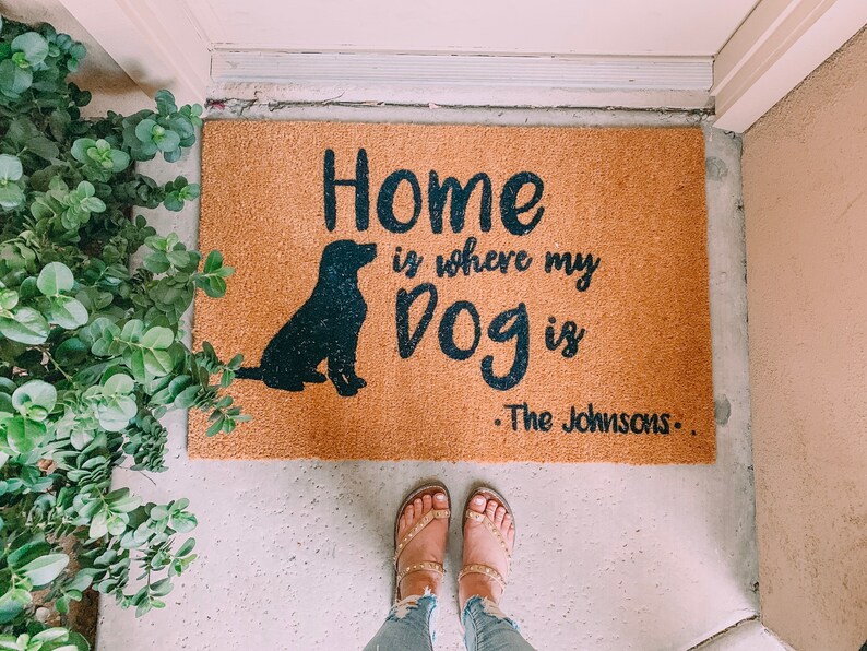 Personalized Dog Welcome Mat Coir Door Mat Dog Doormat Etsy