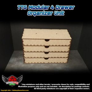 TTG Modular 4 Drawer Organizer Unit