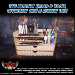 TTG Modular Hobby Brush & Tools Organizer and 2 Drawer Unit