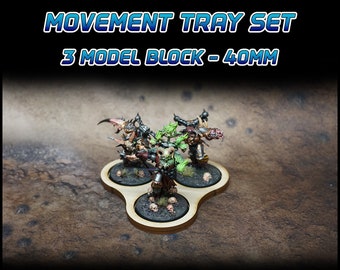 40mm Movement Tray Set - 3 Model Block - 6 Pack