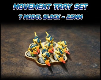 25mm Movement Tray Set - 7 Model Block - 4 Pack
