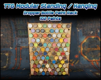 TTG Modular Standing/Hanging Dropper Bottle Paint Rack - 102 Paints