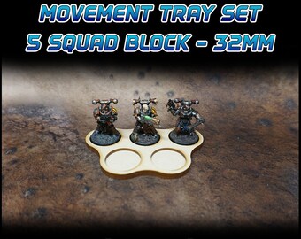 32mm Movement Tray Set - 5 Model Block - 6 Pack