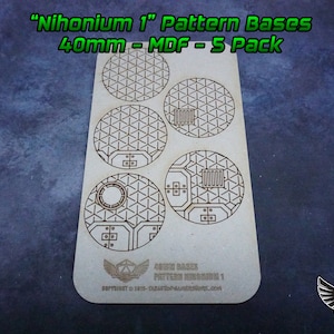 Nihonium 1 Pattern Bases - 40mm - MDF - 5 Pack