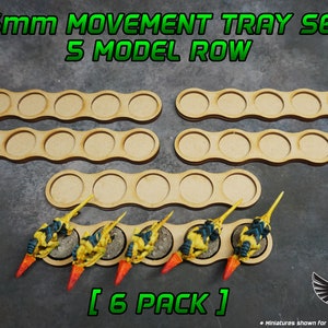 25mm Movement Tray Set - 5 Model Row [6 Pack]
