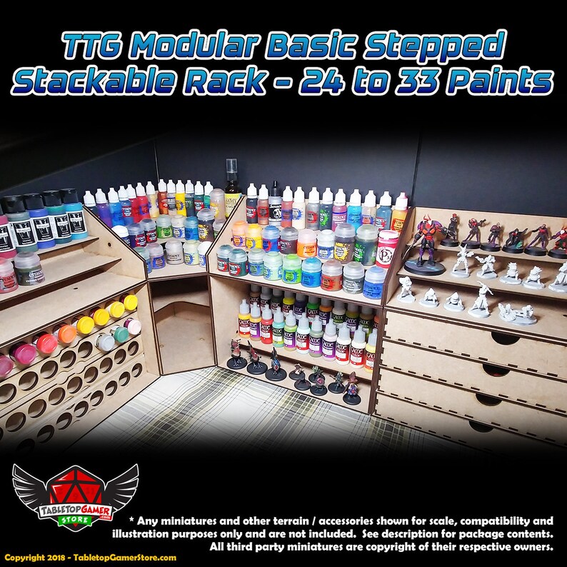 TTG Modular Basic Stepped Stackable Rack - 24 to 33 Paints - Etsy