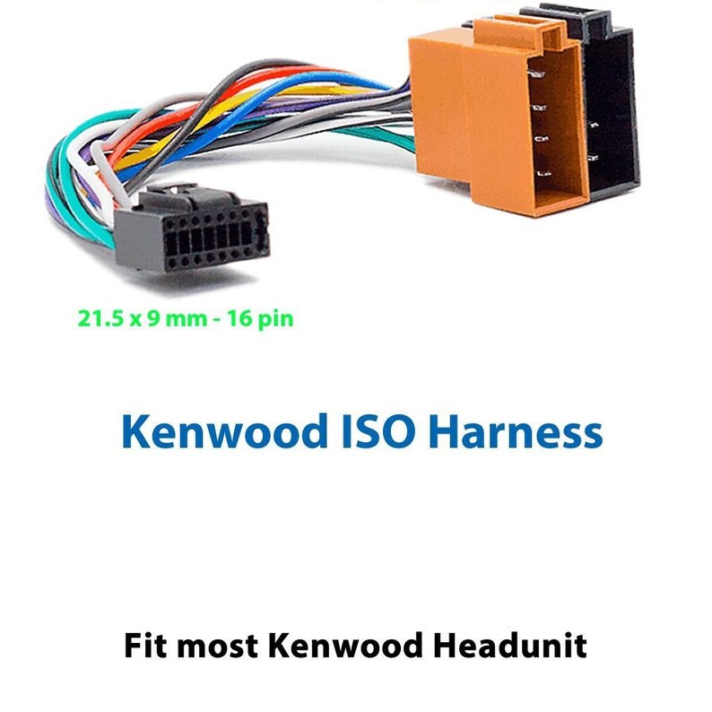 Kenwood Car Radio Stereo 16 Pin Iso Wiring Harness Loom | Etsy