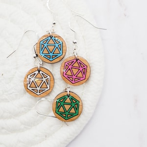D20 Minimalist Earrings (Four Color Choices)