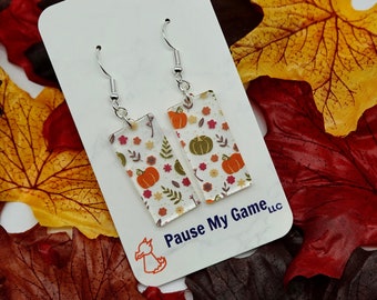 Fall Pumpkin and Plants Earrings