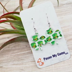 St. Patrick&#39;s Day Clover Earrings