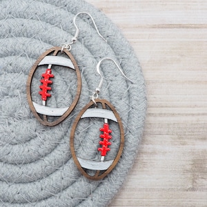 Ohio Football Earrings (Scarlet & Gray)