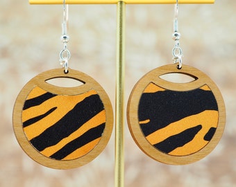 Tiger Stripes Circular Earrings