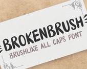 Brokenbrush Font - Brush Font, All Caps Font, Handwritten Font, Fonts for Crafting, Fonts for Posters, Font for Cricut, Display Font