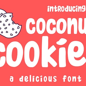 Coconut Cookies Font - Handwritten Font, Cute Font, Handwritten Font, Font for Stickers, Font for Cricut, Font for Logos