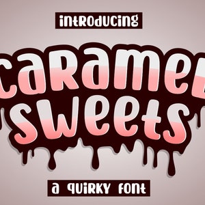 Caramel Sweets Font - Cute Font, Display Font, Crafty Fonts, Font for Stickers, Font for Cricut, Thick Font, Product Packaging Font