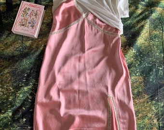Alexander Wang Pink Slip Dress with layered White Tshirt