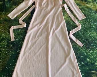 1970s Pink Prairie Dress