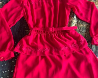 Pink Vintage Semi Sheer Mini Prairie Dress