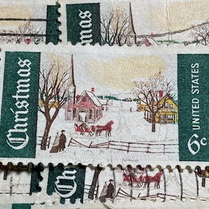 Stamp Art, Small Town, Kerstmis, 6 cent, VS, gebruikte postzegels