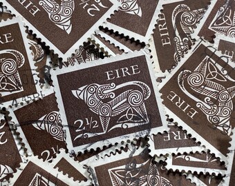 Stamp Art, Mythical Creatures, 2.5 cents, Eire, Ireland, Brown, used stamps