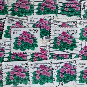Stamp Art, Afrikanisches Veilchen, Blumen , 29 Cent, USA, gebrauchte Briefmarken