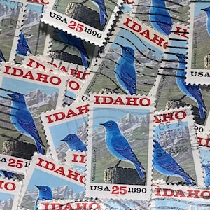 Arte de sellos, Idaho, Pájaro Azul, 25 centavos, EE. UU., sellos usados