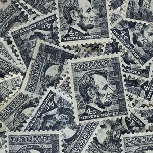 Black 4 Cent Lincoln Stamp - Etsy