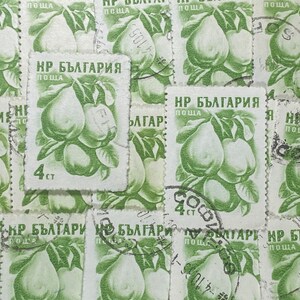 Stamp Art, Perenboom, Fruitboom, 4 Cents, Bulgarije, grote gebruikte postzegels