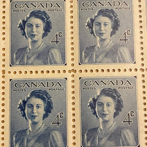 Sellos de la reina Isabel II, 4 sellos de Canadá sin usar