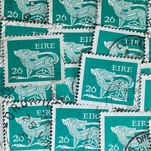 Arte filatélico, Criaturas míticas, 26 centavos, Eire, Irlanda, sellos usados