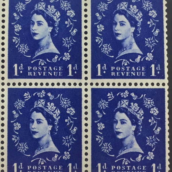 Queen Elizabeth II stamps,4 x Great Britain,1/2d-3d mint Wilding portrait young