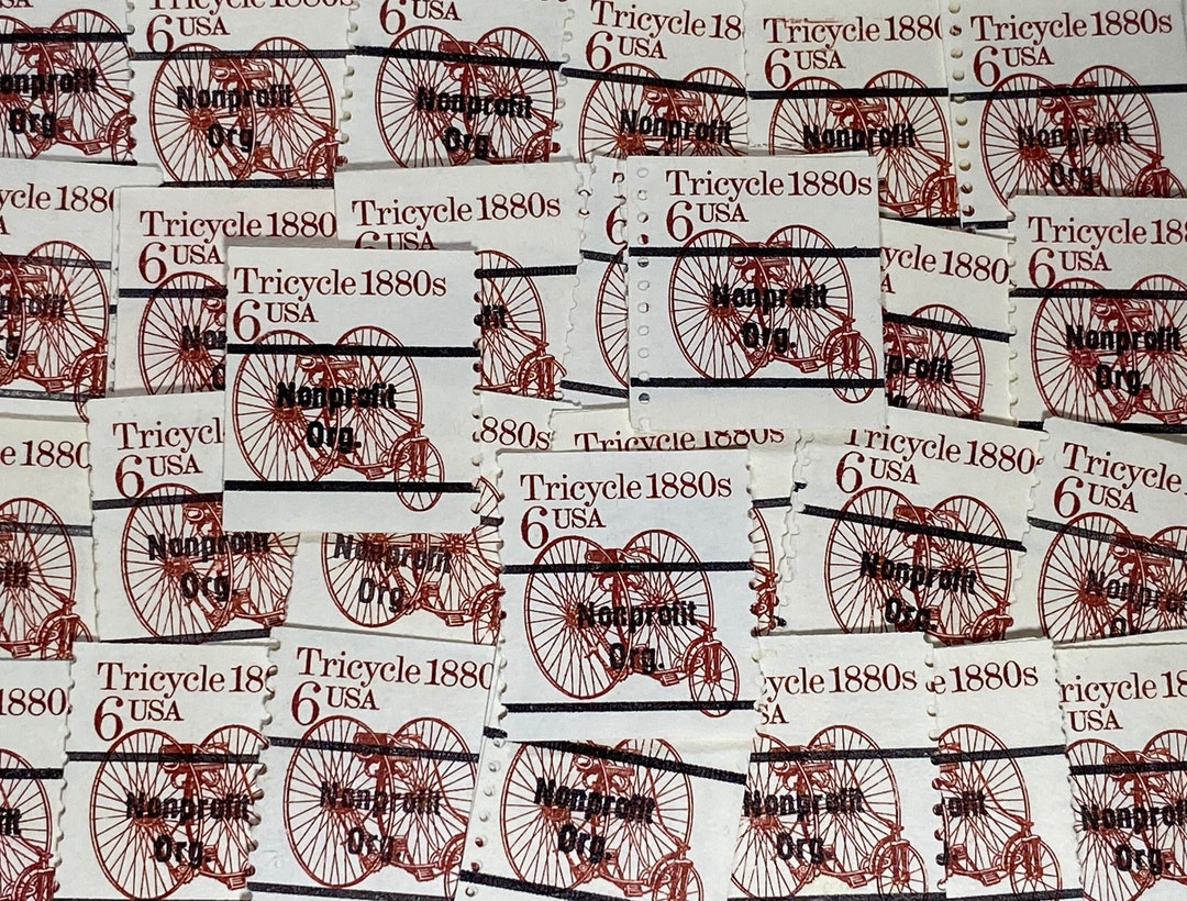 Stamp Art Tricycle 1880's 6 Cents USA Used Stamps Etsy