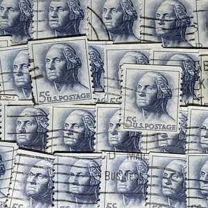 Stamp Art, George Washington, 5 centavos, EE.UU., sellos usados