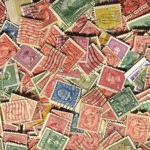 Vintage Canada Stamps - 200 Used Stamps, Many duplicates 1900&#39;s - 1980&#39;s
