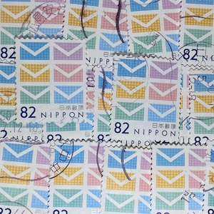 Stamp Art, Arco Iris, Letras, Nippon, 82 yenes, Japón, sellos usados