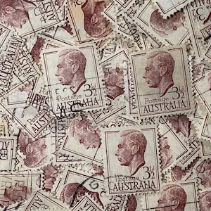 Stamp Art, Re Giorgio VI, Australia, 3,5 decimali, francobolli usati