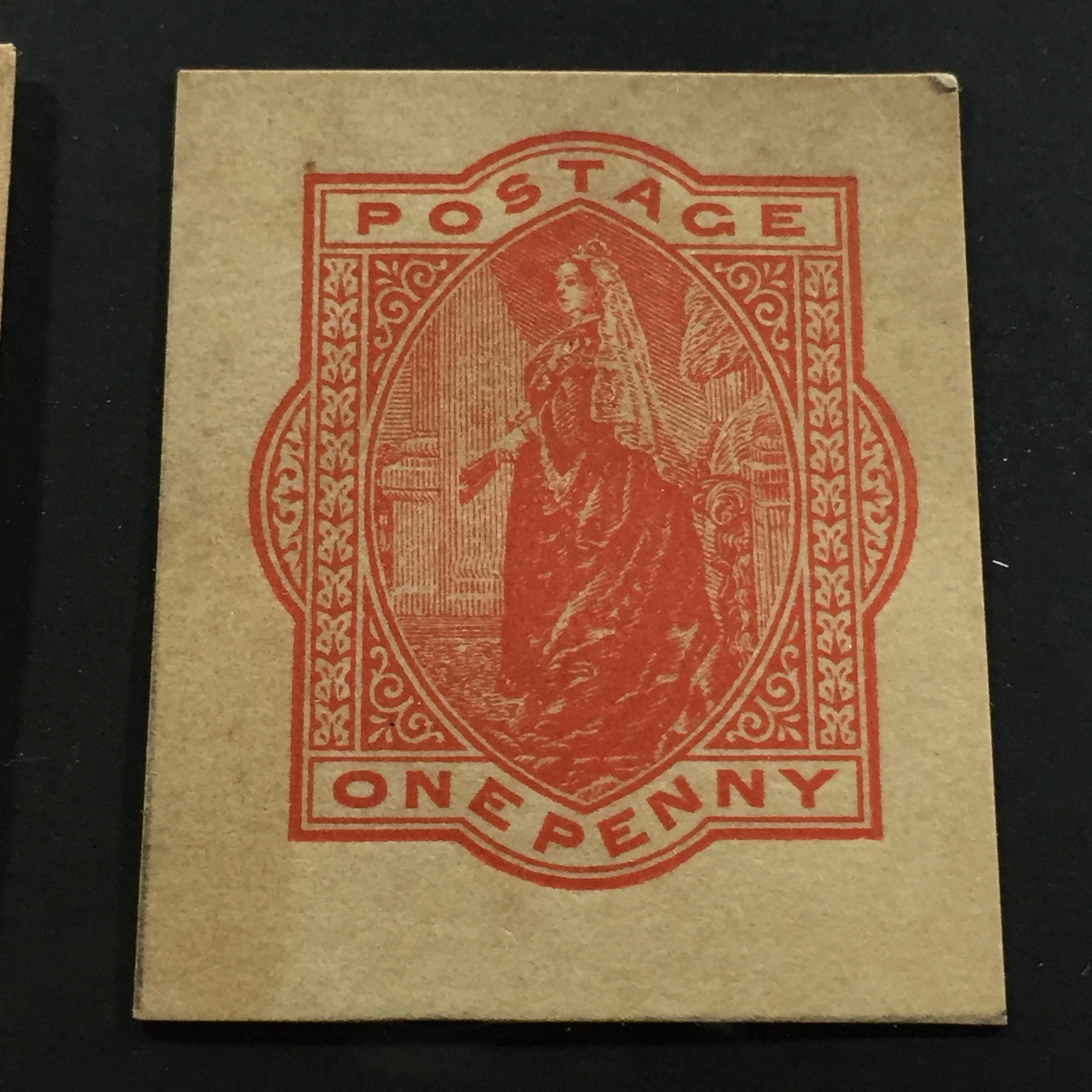 Queen Victoria stamp red one penny cut out Great Britain Etsy