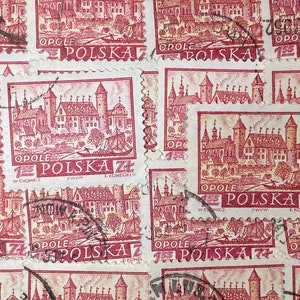 Arte de sellos, rojo, Opole, ciudad, 1,55 ZL, Polonia, sellos usados de gran tamaño